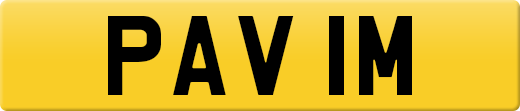 PAV 1M private number plate